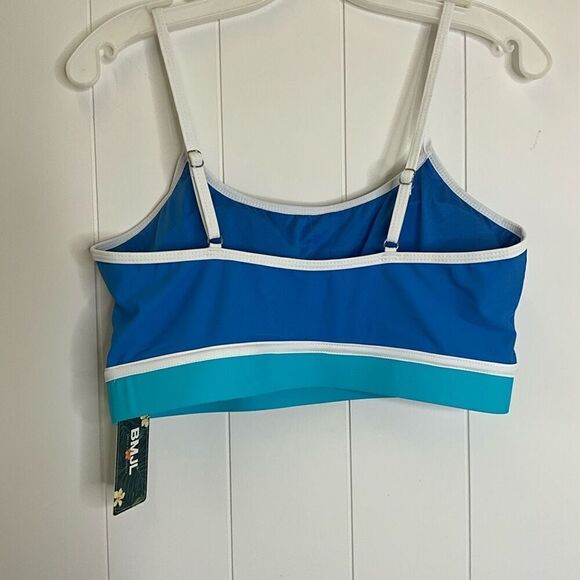 BMJL Womens Size Large Swimwear Bikini Top Blue Turquoise Adjustable Straps NWT - Picture 5 of 9